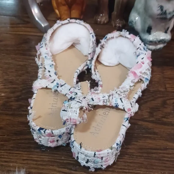 SweetTweed Cap Toe Slingback Flats W/lleather Soles sz.9 - Picture 4 of 7